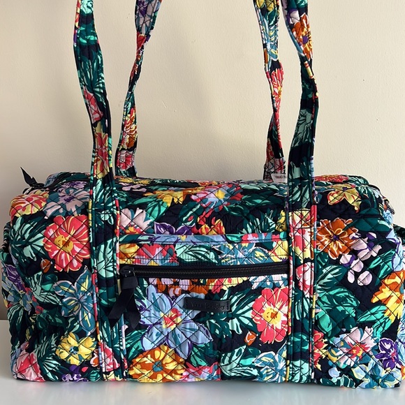 Vera Bradley Small Travel Duffel Bag Happy Blooms - Picture 2 of 14